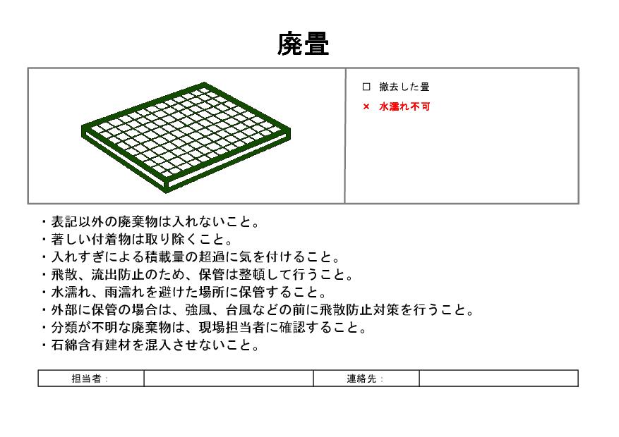 サムネイル 産廃分別看板：廃畳