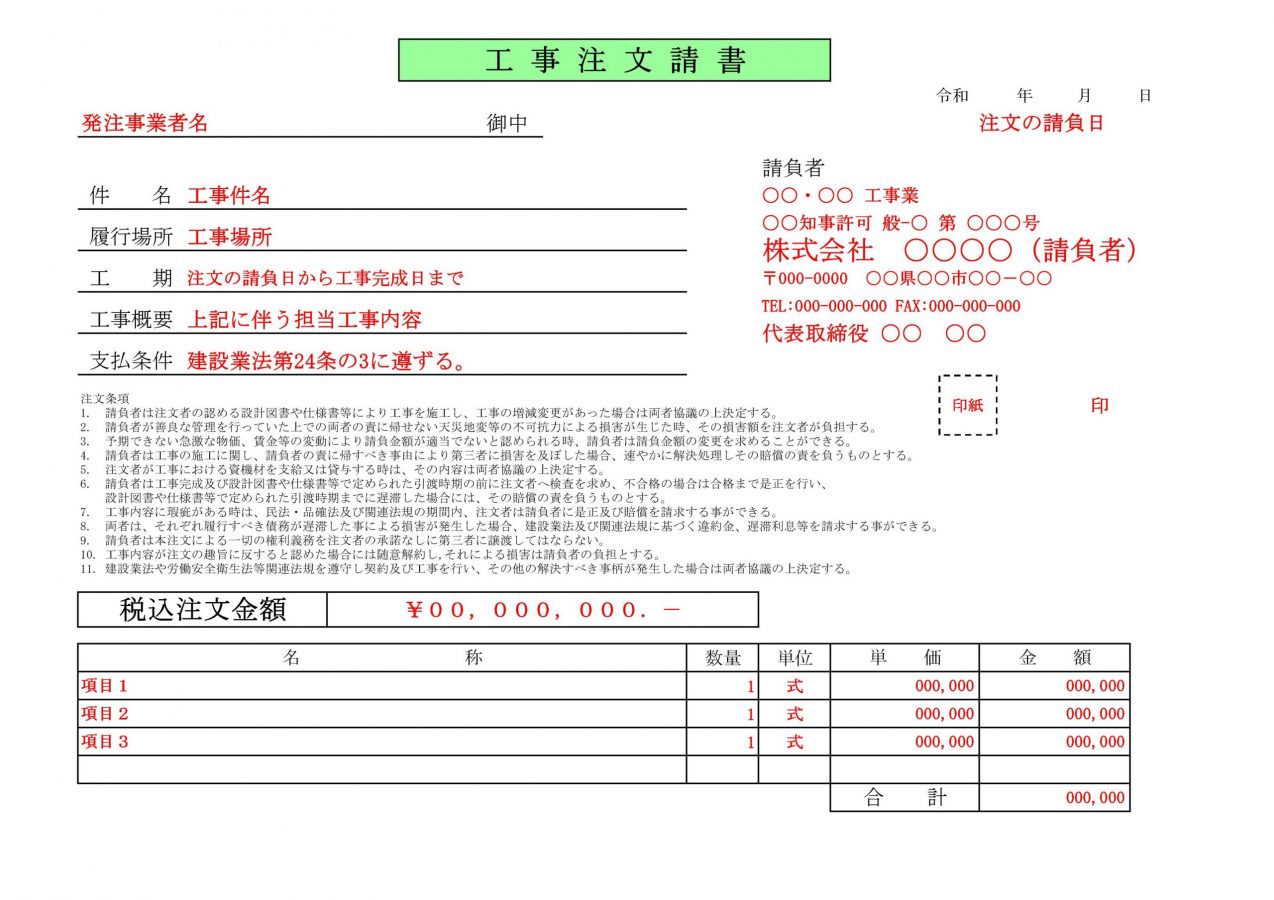 施工体制台帳の作り方２ 施工体制台帳に必要なもの イチクロ施工部