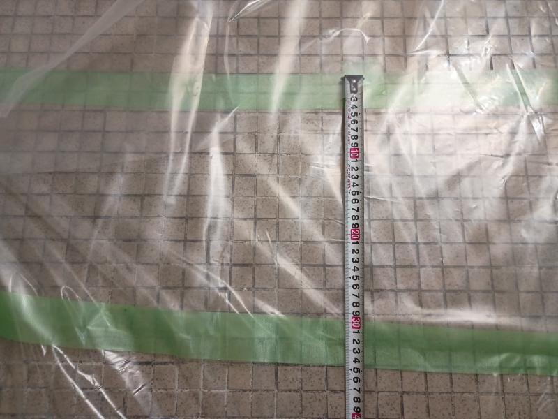 アスベスト養生　床養生材の重ねしろ。30cm～45cm